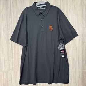 USC Trojans Polo Shirt Mens 2XL Gray Team Trojan College University Adult NEW